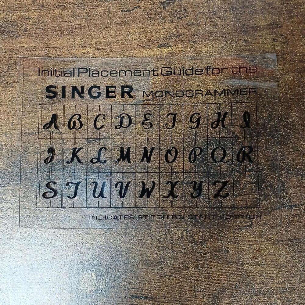 Singer Monogrammer Replacement Initial Placement Guide & Instructions - Picture 4 of 5